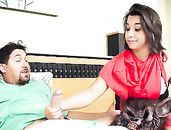 Latina Costume Girl Rides A Big Dick In Bed