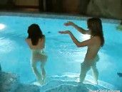 Beautiful Girls Go Skinny Dipping In The Pool