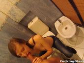 Eager Teen Girl Gives A Public Bathroom Blowjob