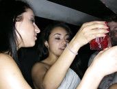 Satin Prom Dress On The Slut Fucking In A Limo
