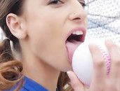 Softball Slut Gives Her Petite Body To His Big Cock